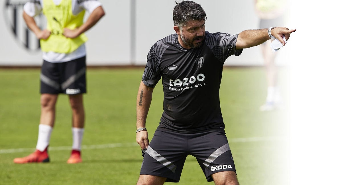 Gattuso en un entrenamiento.
