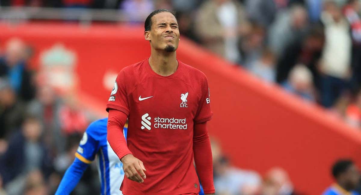 Van Dijk durante un instante del partido | /AFP