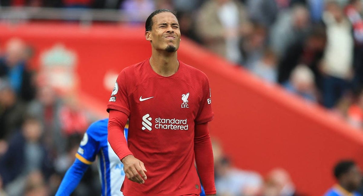 Van Dijk durante un instante del partido |