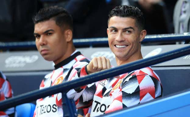 Casemiro y Cristiano, suplentes en el Etihad. Getty Images