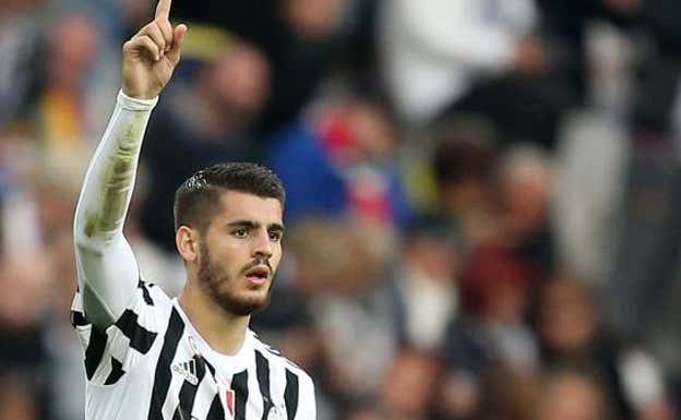 Morata durante un partido con la Juventus