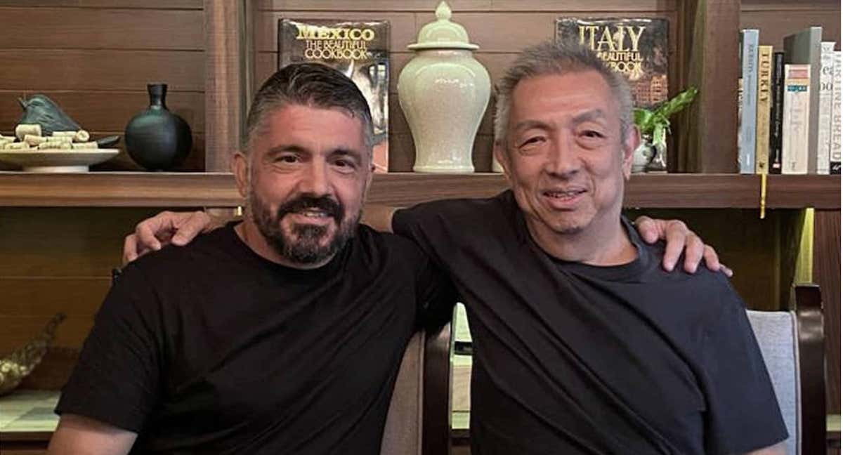 Gattuso y Lim en su última reunión en Singapur. /Valencia CF.