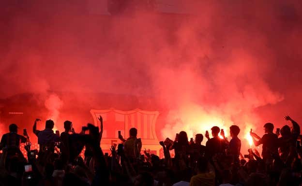 Hacía años que el Barça no tenía un recibimiento así.  GETTY
