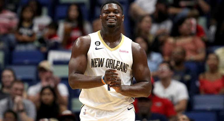 Zion Williamson en un partido de pretemporada con los Pelicans.