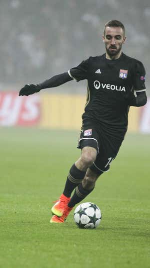 Darder durante un partido de Champions con el OL.  GETTY