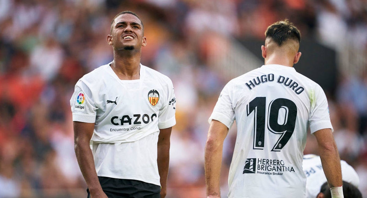 Samu Lino y Hugo Duro durante el partido.
