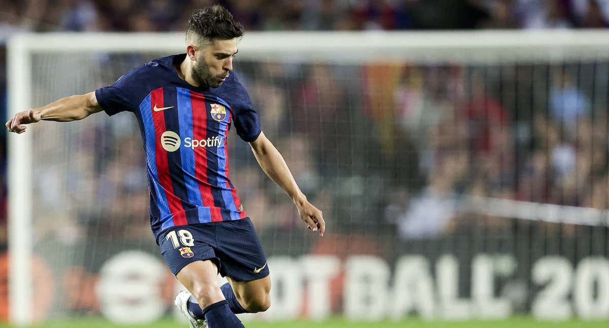 Jordi Alba, en acción durante el Barça-Celta. /GETTY