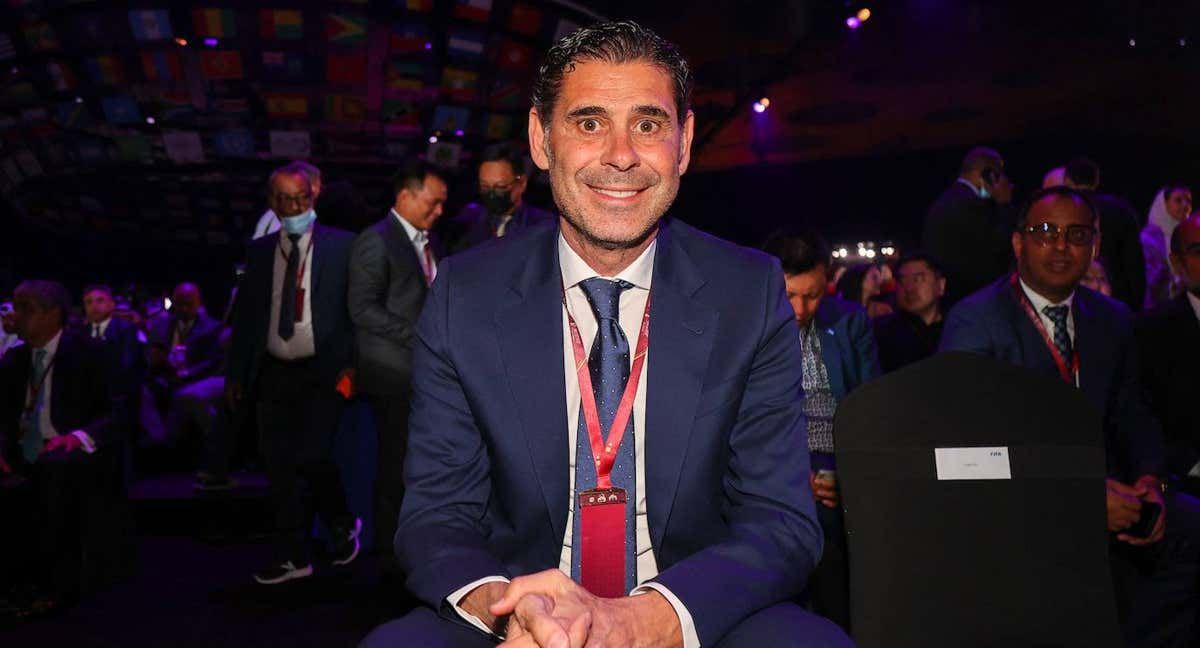 Fernando Hierro, durante el sorteo del Mundial 2022 en Catar. /GETTY IMAGES