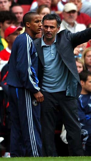 Sinclair y Mourinho, en el Chelsea. Getty Images