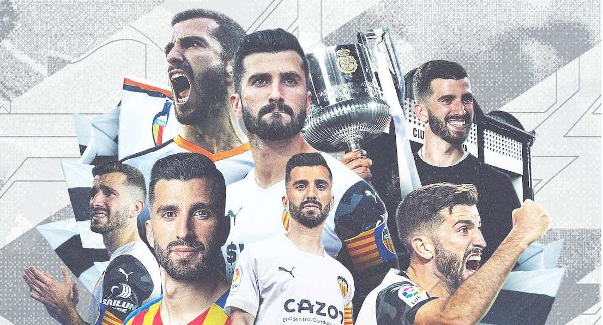 Gayà en la foto oficial de renovación. /Valencia C.F