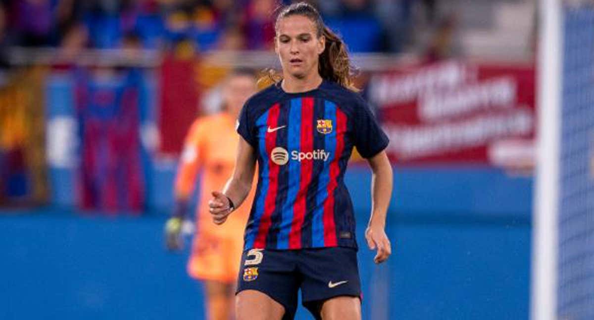 Laia Codina, instantes antes de lesionarse ante el Benfica. /FC Barcelona