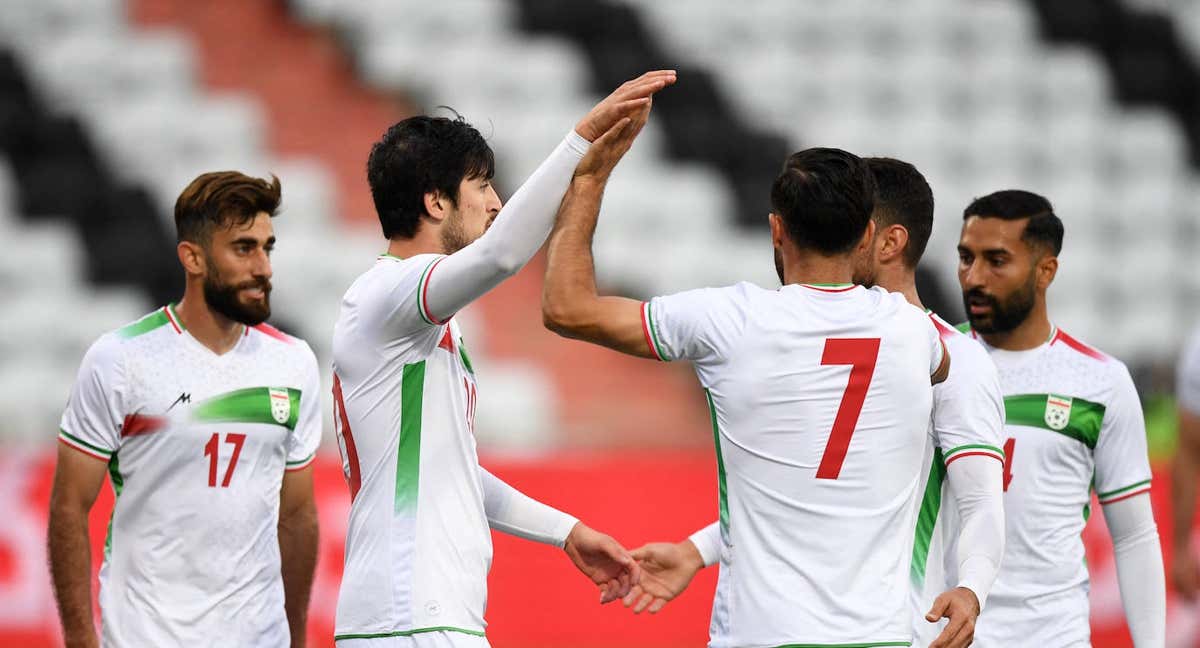 La selección de Irán, en un partido amistoso./GETTY