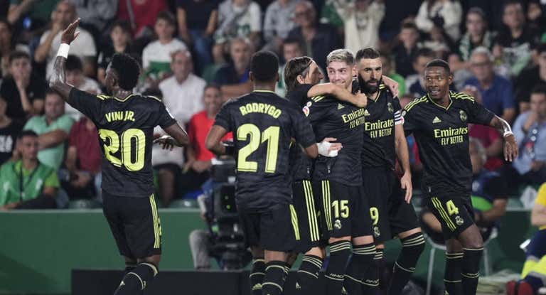 Valverde y Rodrygo celebrando un gol con el Real Madrid.