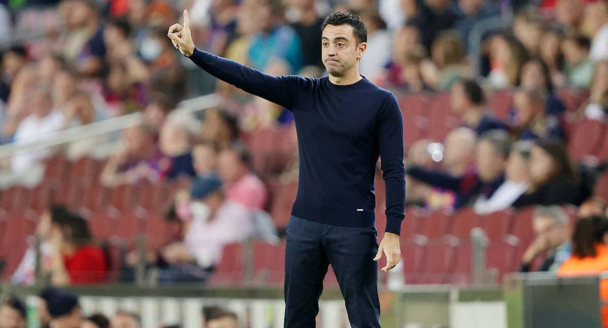 Xavi, durante el Barça-Villarreal. /GETTY