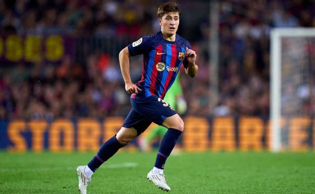 Pablo Torre, durante sus primeros minutos en el Camp Nou.  GETTY