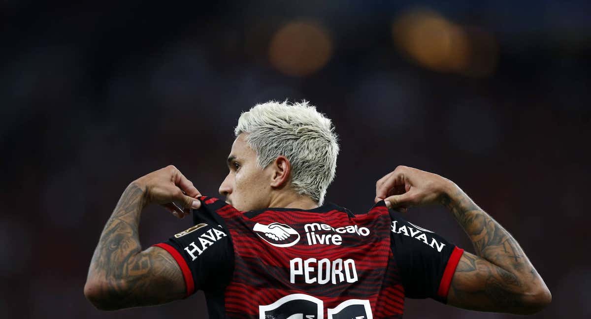 Pedro celebra uno de los goles con Flamengo |