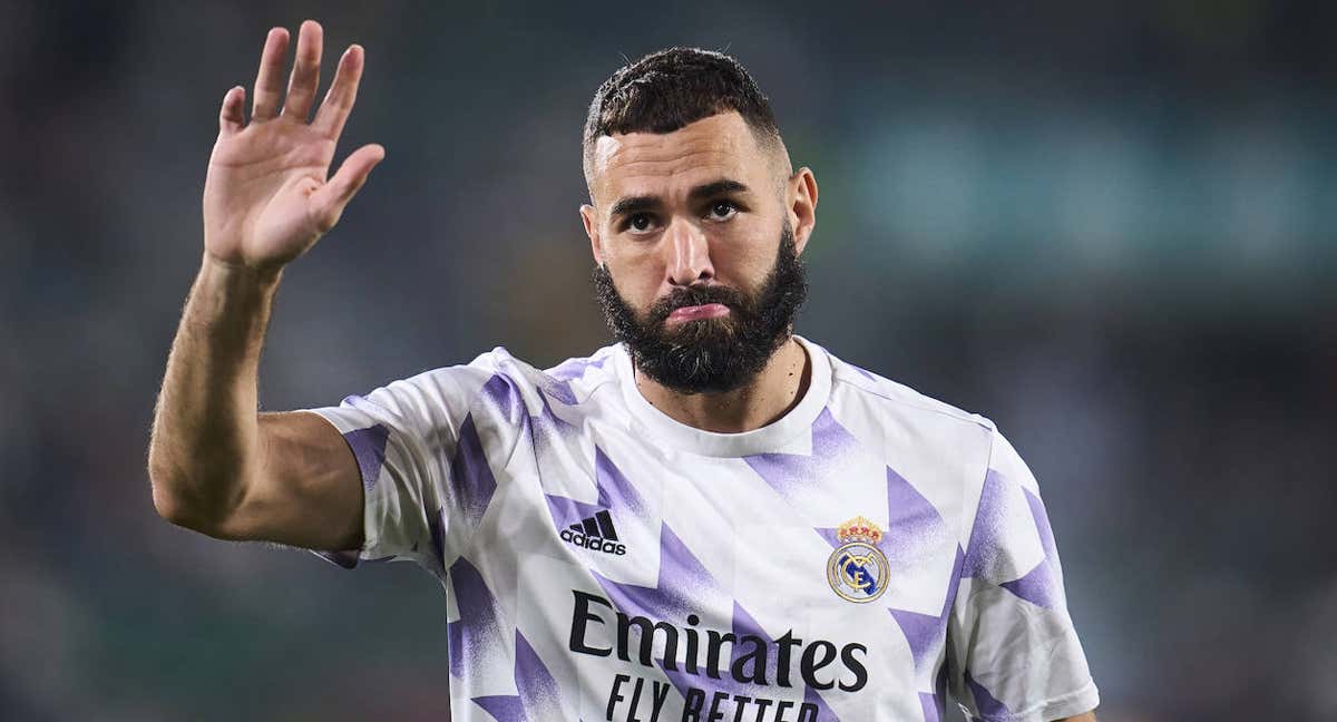 Karim Benzema, antes del partido contra el Elche. /GETTY