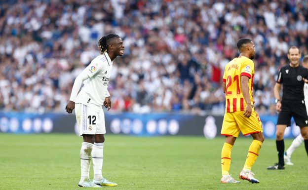 Camavinga, durante el partido ante el Girona.  GETTY