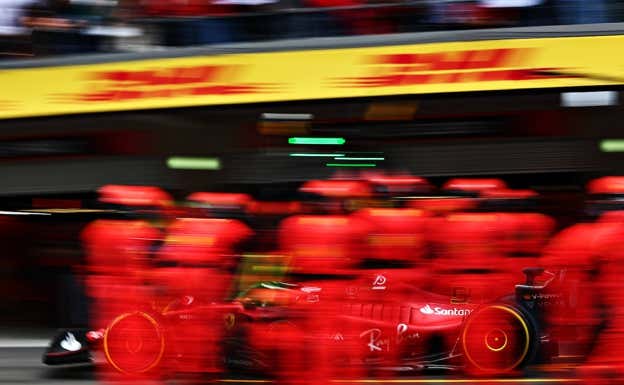 Parada en boxes de Ferrari en el GP de México de F1.  Getty Images