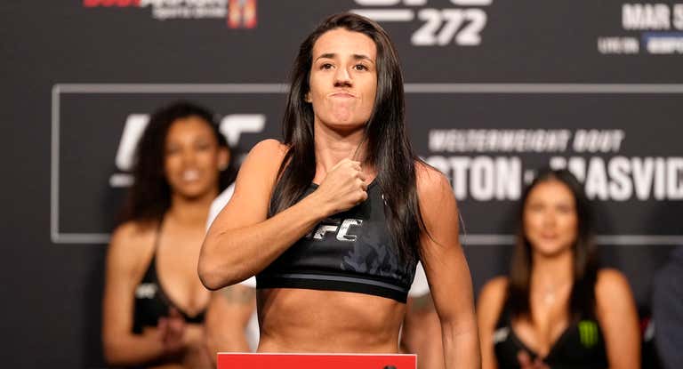 Marina Rodríguez tras el pesaje oficial de su último combate.