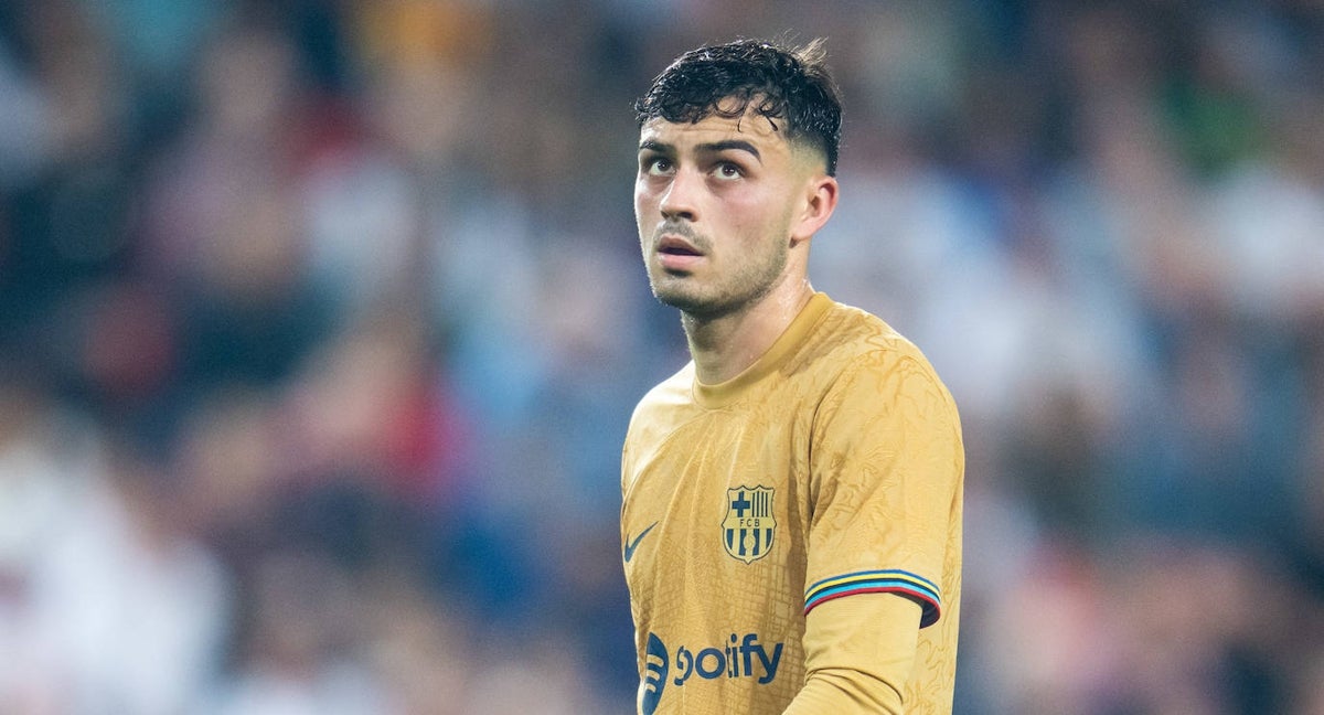 Pedri, en un partido con el Barcelona.