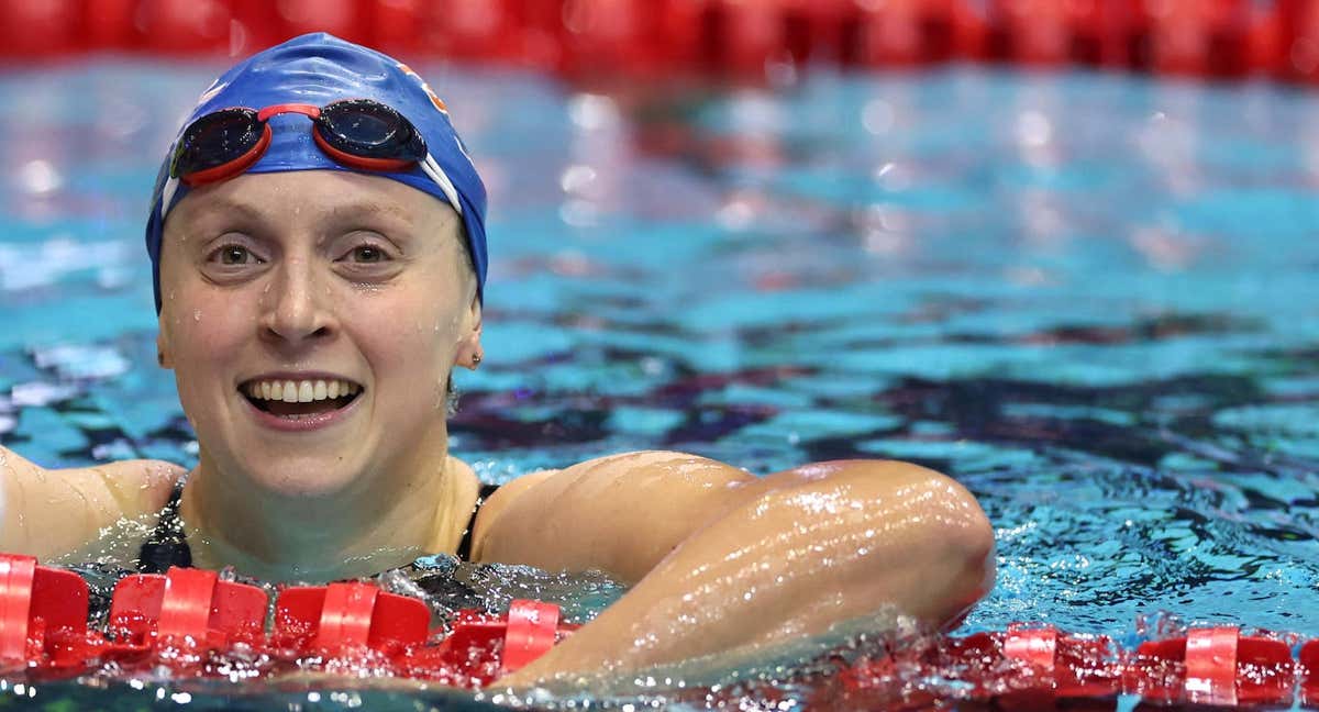 Katie Ledecky, tras batir el récord del mundo de 800 en piscina corta./Getty Images