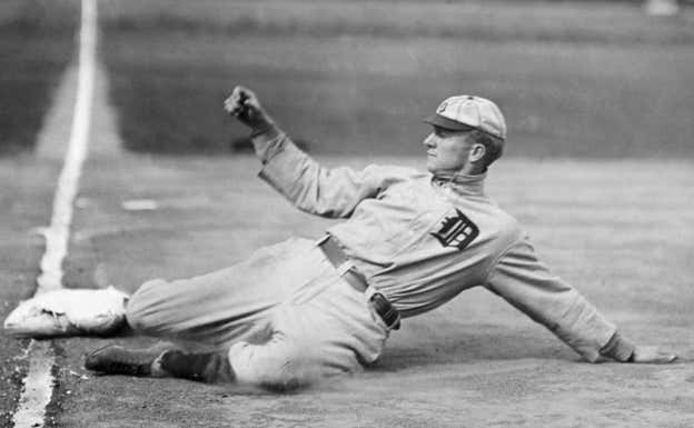 Ty Cobb, en un partido con los Tigers.  GETTY