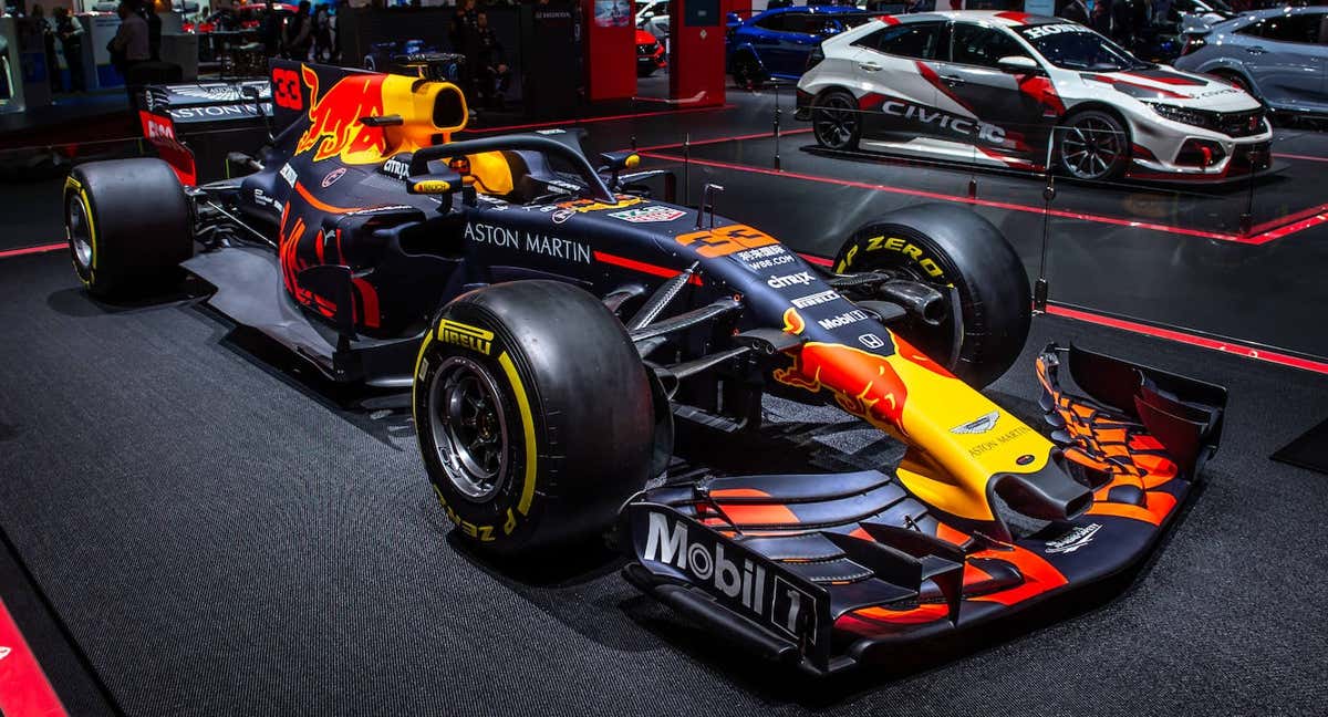 El monoplaza de Red Bull, en la exposición de Ginebra, en 2019.
