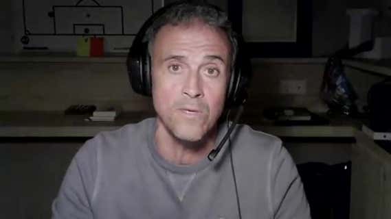 Luis Enrique, en su debut ayer como 'streamer'./