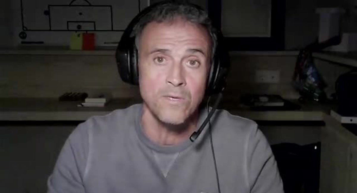 Luis Enrique, en su debut ayer como 'streamer'.