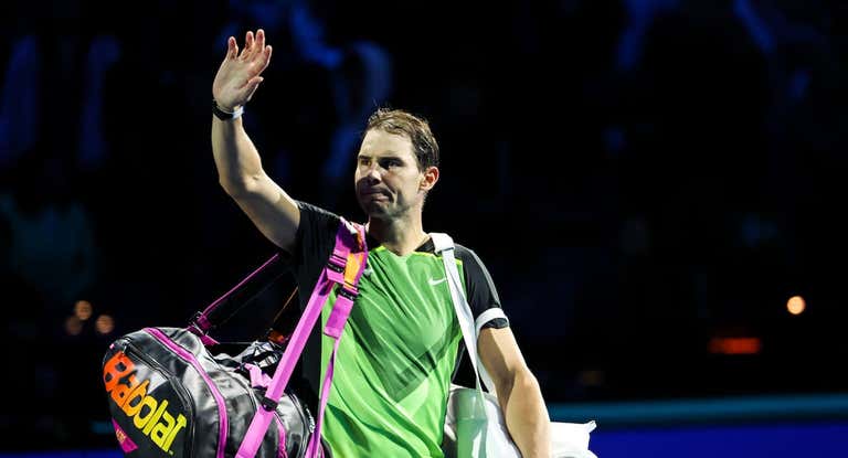 Nadal, tras caer ante Aliassime en la segunda jornada de las ATP Finals.