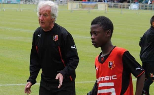 Camavinga, de niño, en la academia del Rennes. Instagram Camavinga