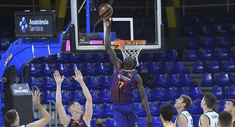 Ibou Badji el día de su debut en la Liga Endesa con el Barcelona.
