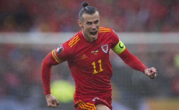 Bale celebra el gol a Ucrania que le daba la clasificación a Gales. Getty