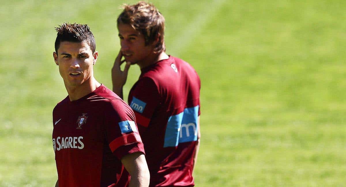 Cristiano Ronaldo, Coentrao y Pepe celebran un de las últimas ligas que ganó el Real Madrid, la 2016/17. /Getty