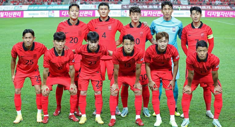 La selección de Corea del Sur, en la previa de un duelo de preparación al Mundial.