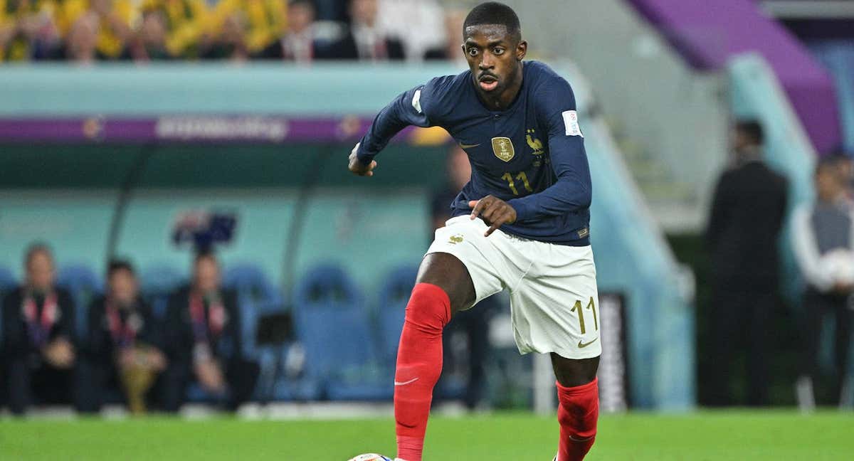 Dembélé, durante el partido ante Australia. /GETTY