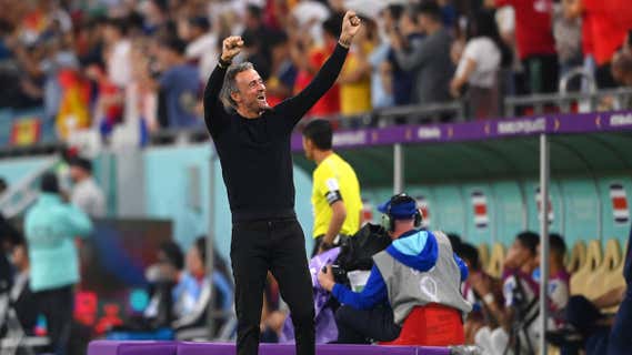 Luis Enrique celebra el primer gol de España ante Costa Rica./GETTY