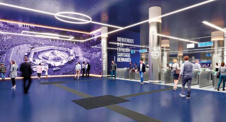 Proyección de lo que será la nueva estación de metro del Santiago Bernabéu.