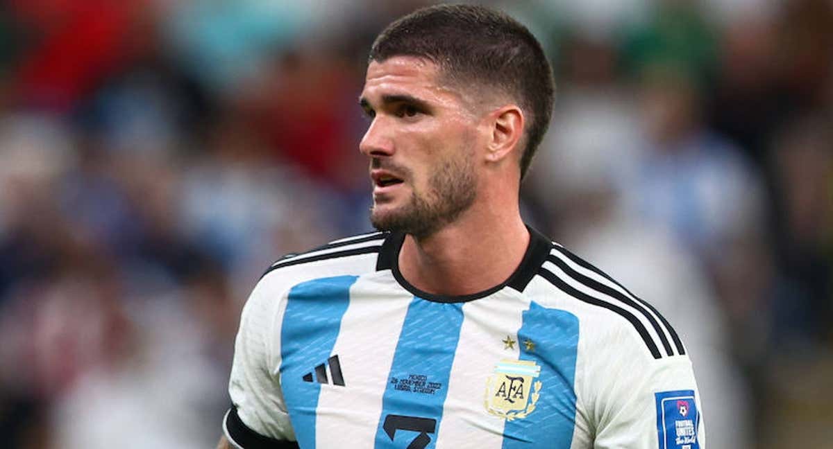 De Paul durante un partido de Argentina.