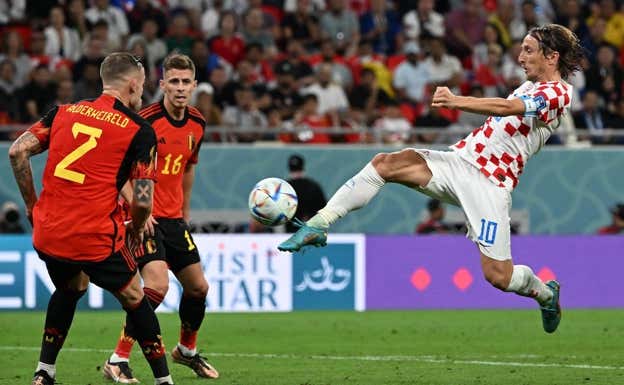 Modric, durante el partido contra Bélgica. AFP