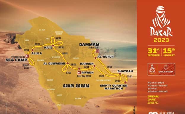 El mapa del Rally Dakar 2023: de costa a costa  ASO