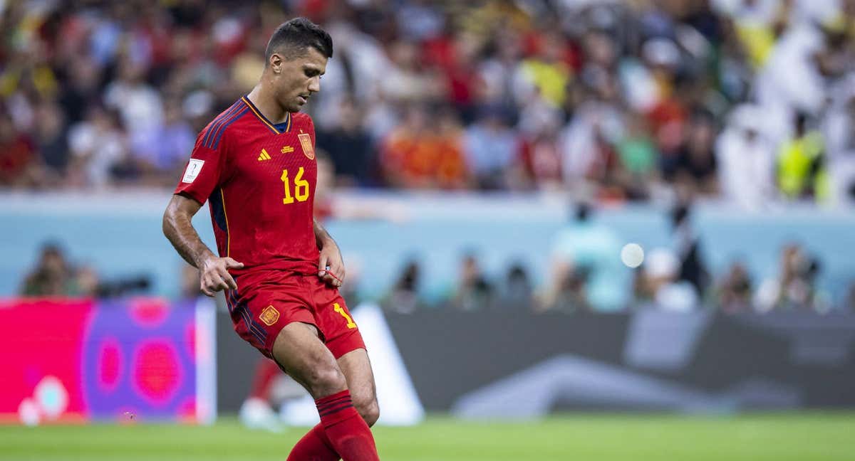 Rodri en el partido España - Alemania del Mundial de Catar./AFP: TOM WELLER / DPA / DPA PICTURE-ALLIANCE