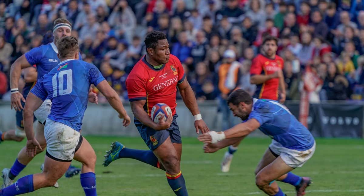 Titi Futeu en el último partido de España ante Namibia. /Walter Degirolmo / Ferugby