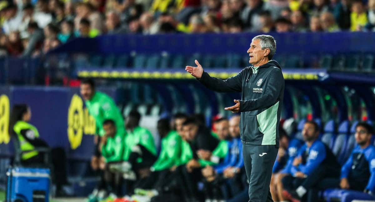 Quique Setién, durante el partido ante el Mallorca en La Cerámica. /EP