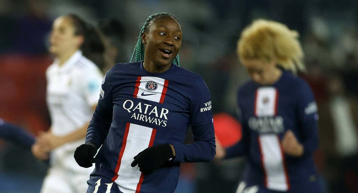 Kadidiatou Diani celebra el gol ante el Real Madrid. /Reuters