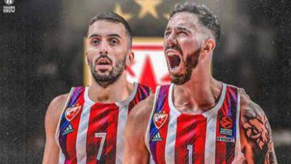 Montaje de Vildoza y Campazzo con la camiseta de Estrella Roja. /RELEVO