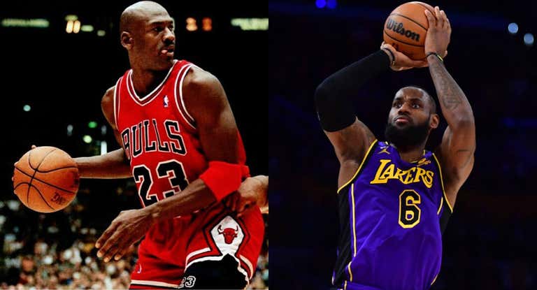 Montaje con Michael Jordan y LeBron James.