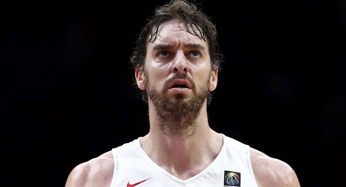 Pau Gasol, durante un partido con la Selección española