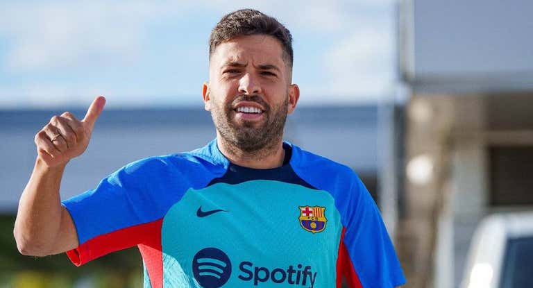 Jordi Alba, en un entrenamiento.